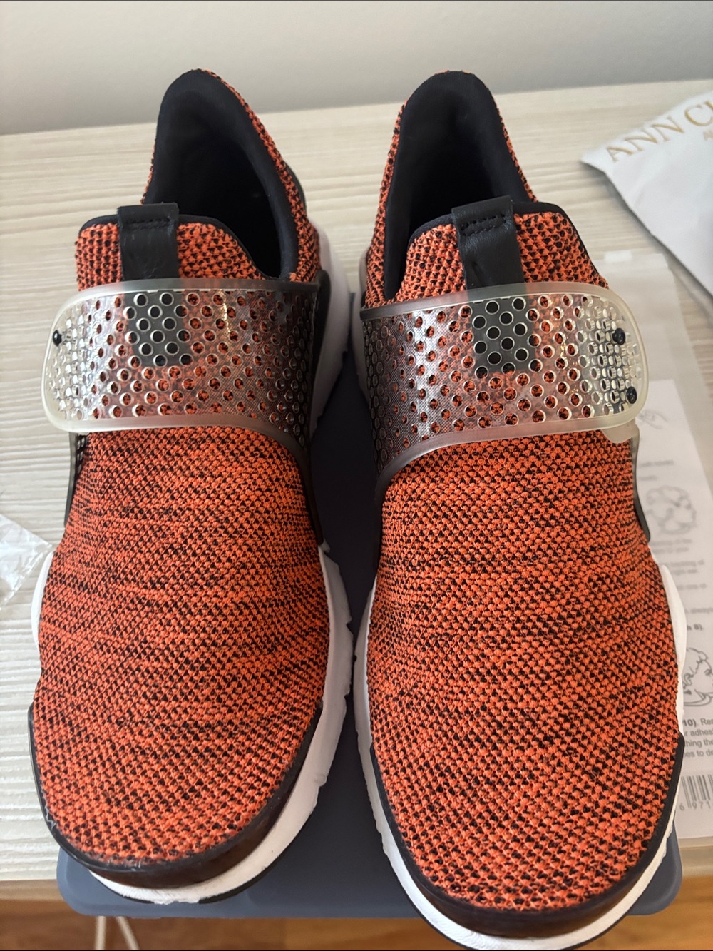 Nike Kids Slip-On Sneakers - Orange and Black